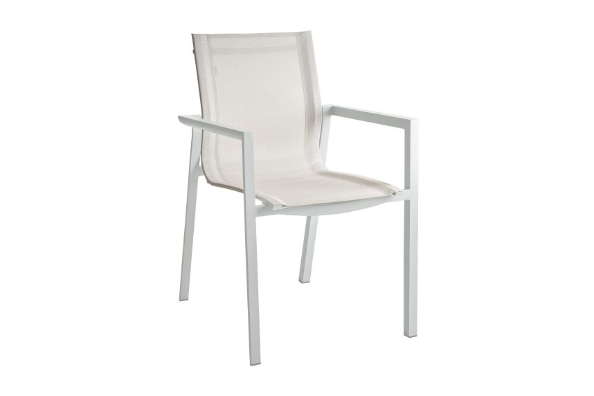 DELIA Utekarmstol Light Grey/Off White