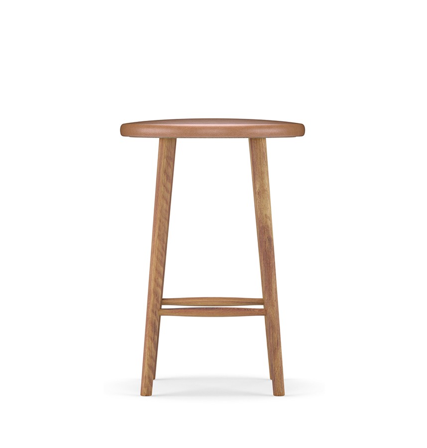 MISS BUTTON Barpall Massiv Ek Naturell Olja. Elmotique Cognac