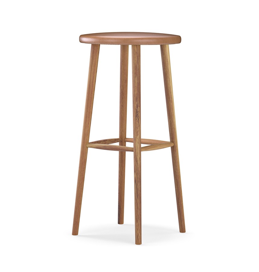 MISS BUTTON Barpall Massiv Ek Naturell Olja. Elmotique Cognac
