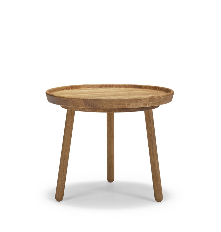 TUREEN Satsbord Massiv ek Naturell olja. Ø52 cm.