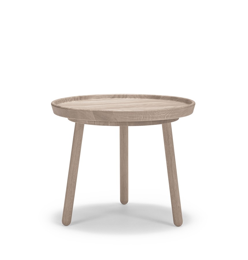 TUREEN Satsbord Massiv ek Vitolja. Ø52 cm.