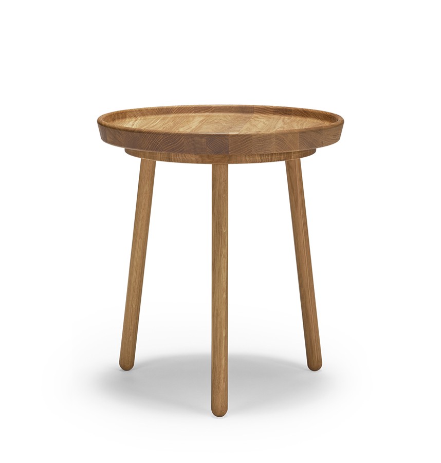 TUREEN Satsbord Massiv ek Naturell olja. Ø52 cm.