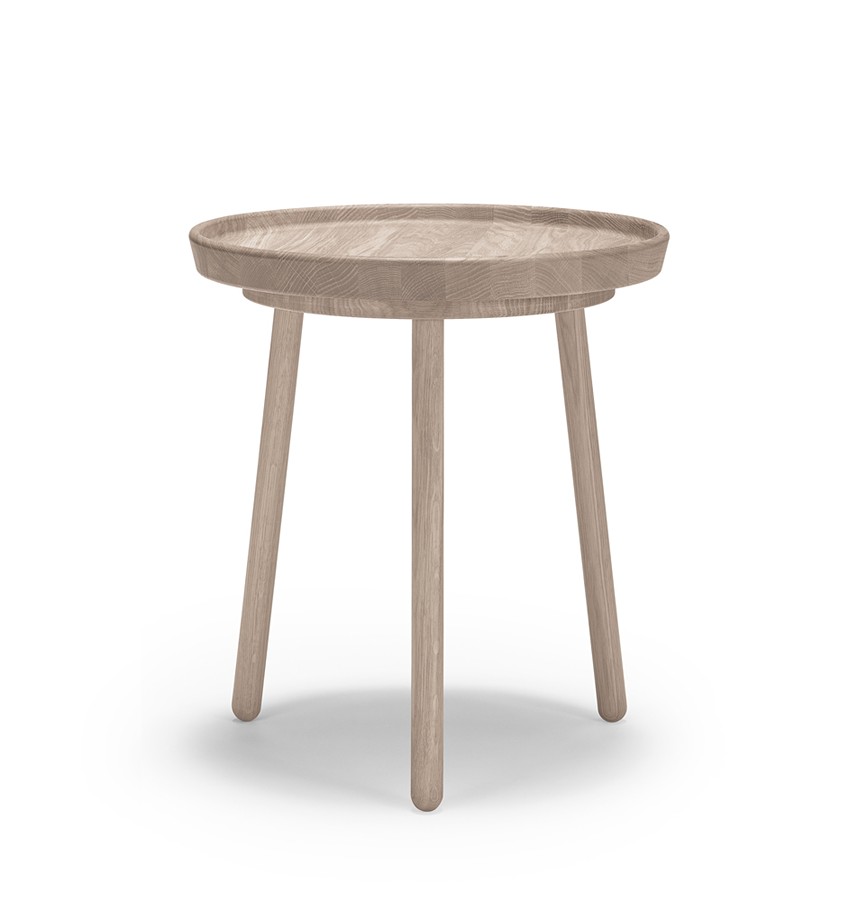 TUREEN Satsbord Massiv ek Vitolja. Ø52 cm.