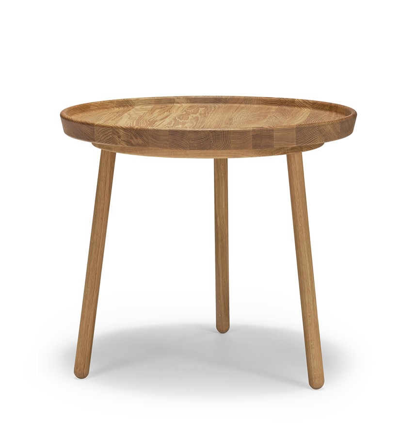 TUREEN Satsbord Massiv ek Naturell olja. Ø65 cm.