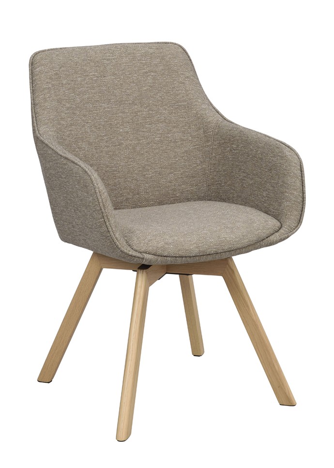 ALISON Karmstol Tyg Asgard Mörkbeige. Ek.
