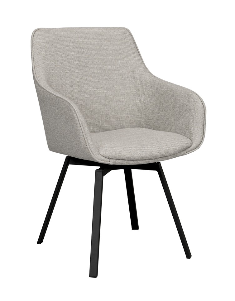 ALISON Karmstol Tyg Asgard Beige. Metall Svart.