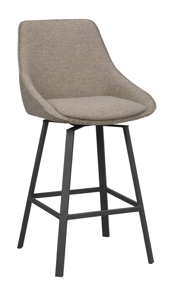 ALISON Barstol Tyg Asgard Mörkbeige. Snurrbar. Sitthöjd 65 cm.
