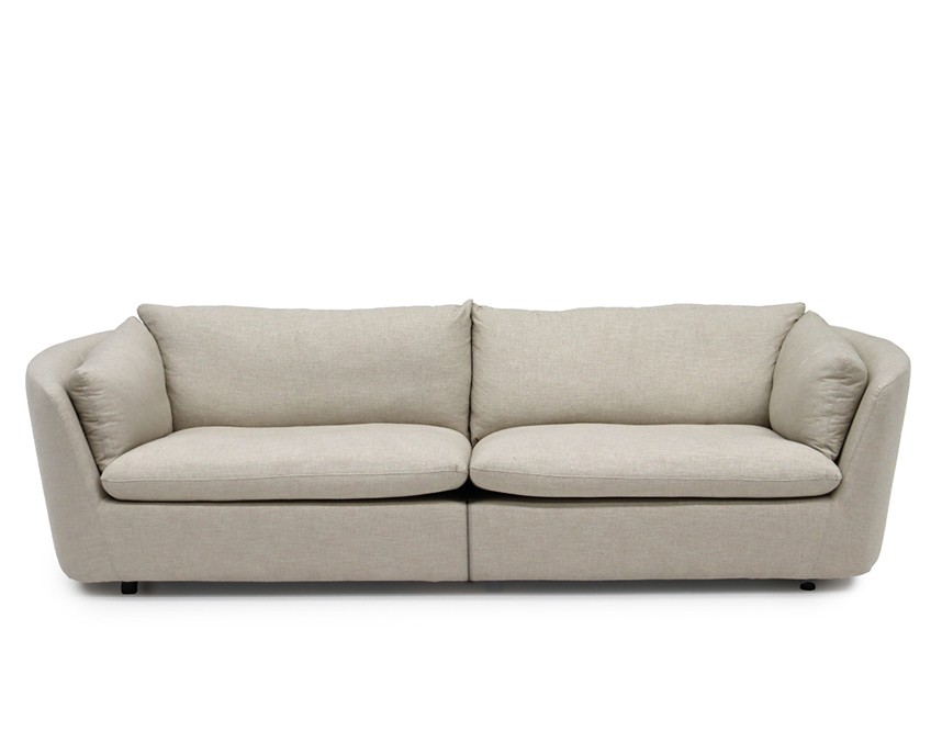 BONNIE Soffa 3,5-sits Dun. Tyg Luda Natur. Fast klädsel.