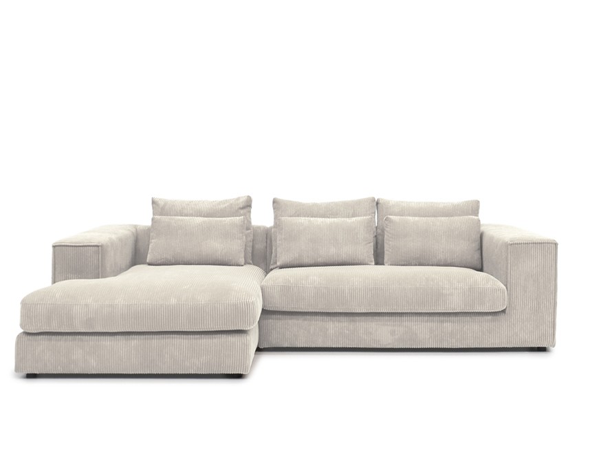 VIESTE Soffa med divan Tyg Soop 100 Ecru