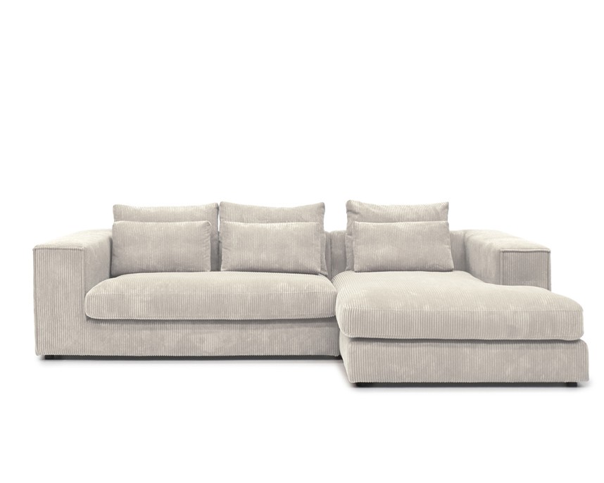 VIESTE Soffa med divan Tyg Soop 100 Ecru