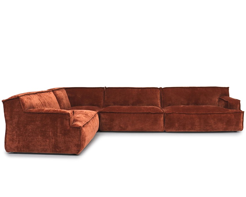 PLATANI Hörnsoffa Tyg Levis 126 Copper