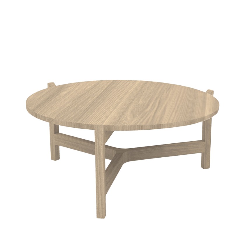 OPTIC Soffbord Massiv ek Vitoljad. Ø88 x H42 cm.