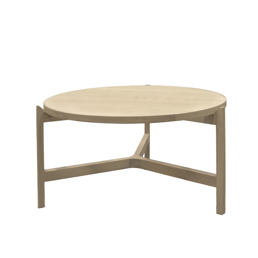 OPTIC Soffbord Massiv ek Vitoljad. Ø88 x H48 cm.