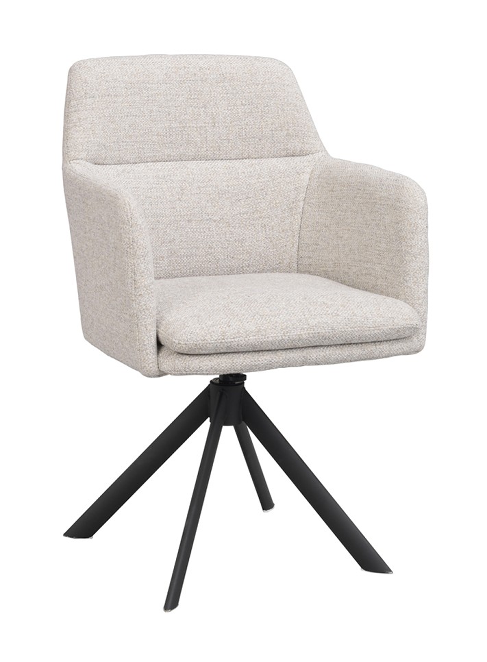 GLADSTONE Karmstol Tyg FABB Nolio Ljusbeige. Metall svart.