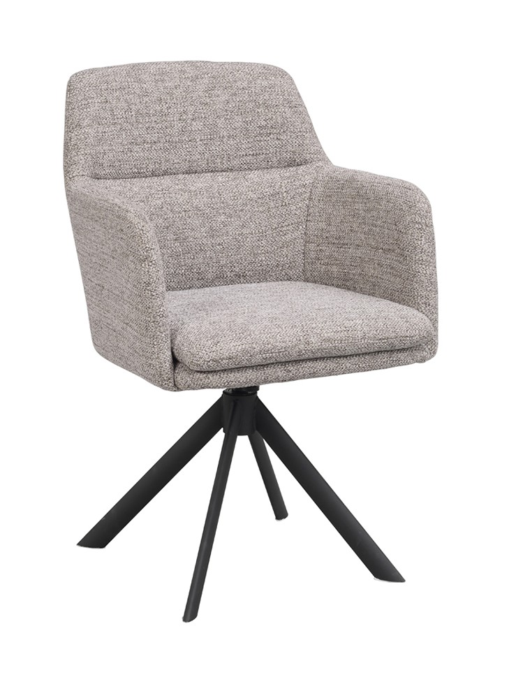 GLADSTONE Karmstol Tyg FABB Nolio Mörkbeige. Metall svart.
