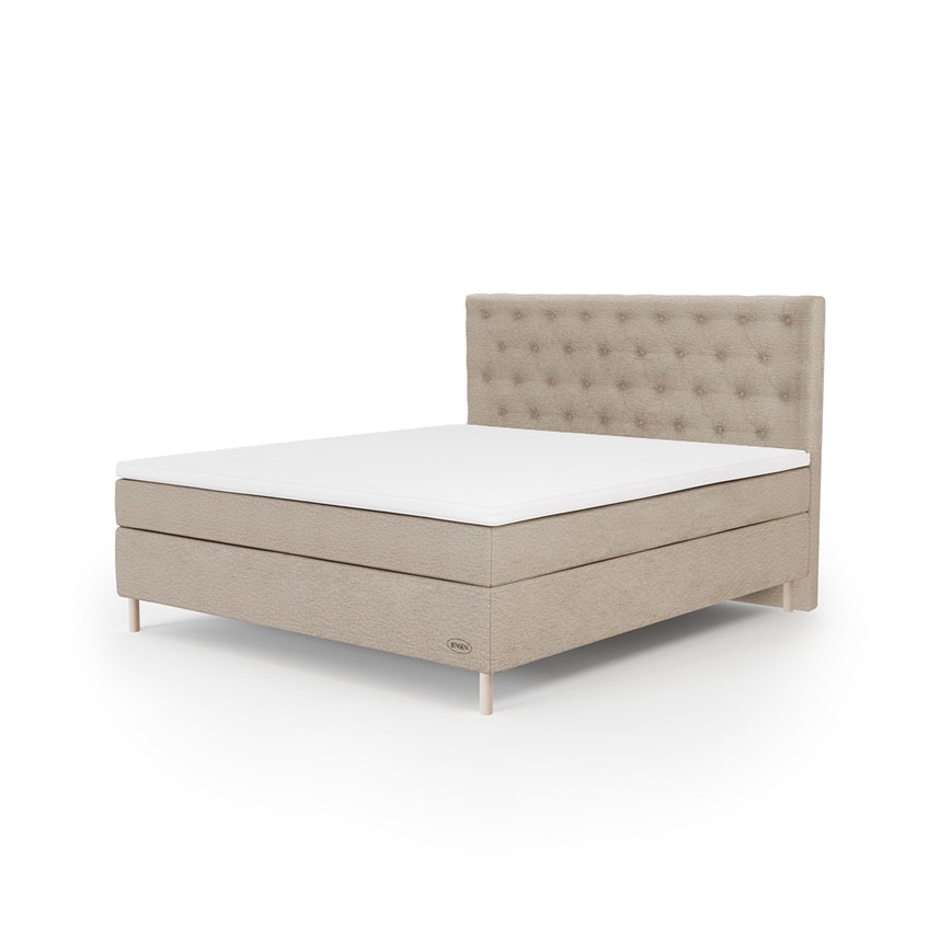 AMBASSADÖR CLASSIC EDITION Kontinentalsäng 180x200 M/F inkl. bäddmadrass &amp; gavel, exkl. ben. Tyg 291 beige.