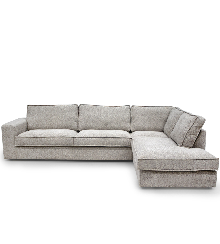 GRACE Soffa med öppet avslut Tyg Delight Pearl. Höger.
