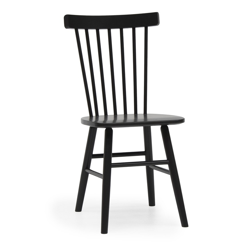 ÄNGÖ Stol Massiv Björk Grafitlackad