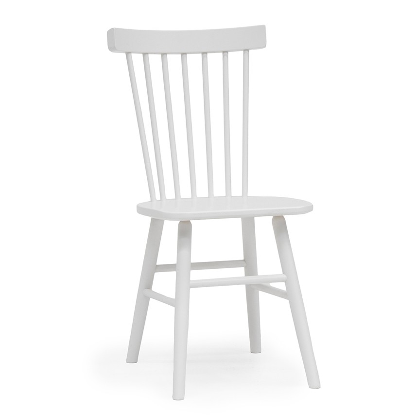 ÄNGÖ Stol Massiv Björk Vitlackad