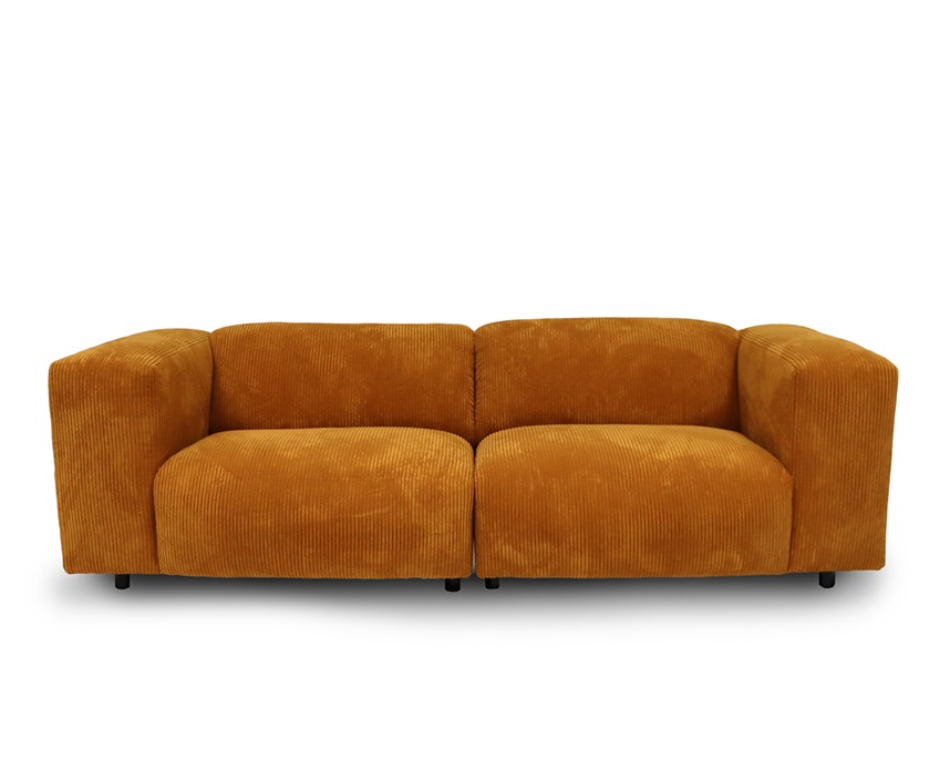 FLORES Soffa 3-sits Tyg Soop Yellow