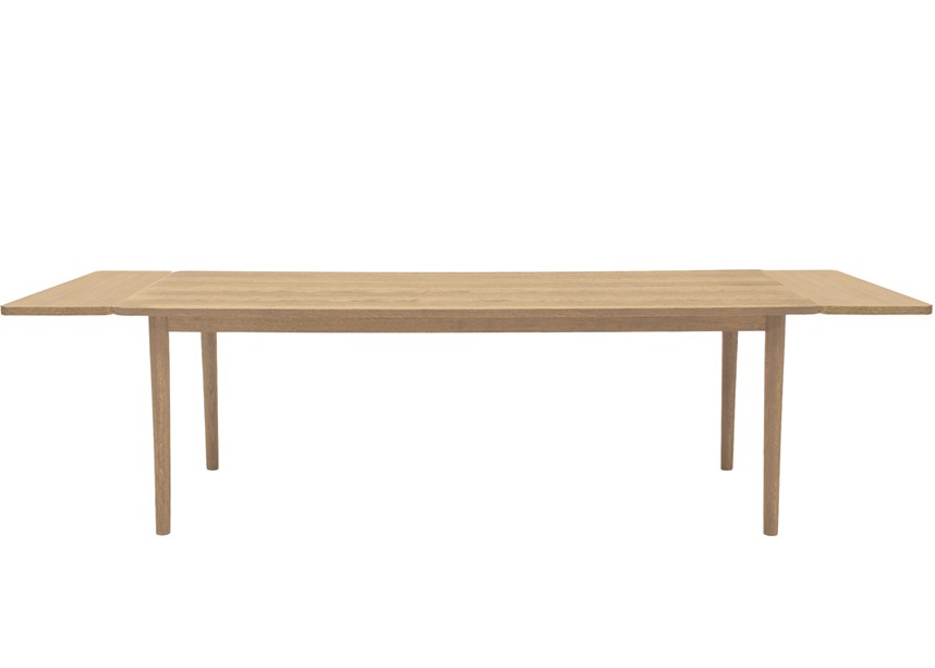 NEA Matbord Ekfanér Vitoljad 220 cm. Inkl. 2 tilläggsskivor.