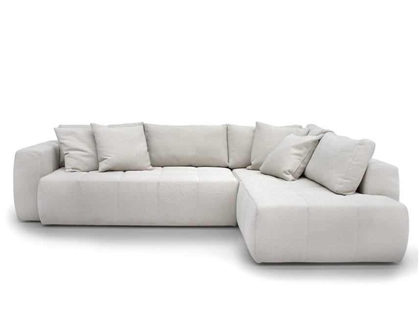 EDITH Soffa med öppet avslut Tyg Loop Creme. Höger.