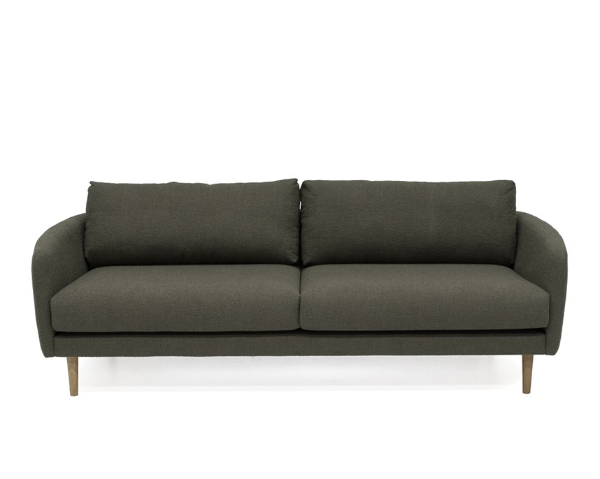 BILLIE Soffa 3-sits Tyg Heather Olive Brown. Avtagbar klädsel.