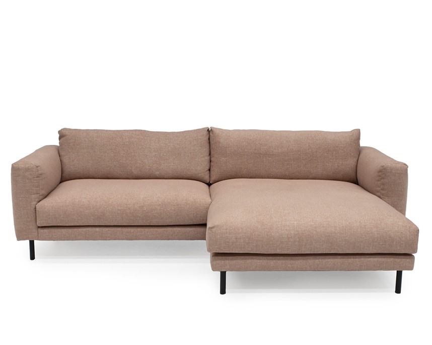 BILLIE Soffa med divan Tyg Spicy Dusty Pink. Höger. Avtagbar klädsel.