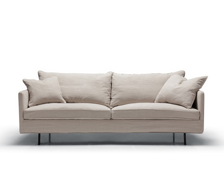 JULIA Soffa 3-sits Dun. Tyg Caleido Light Beige. Avtagbar klädsel.