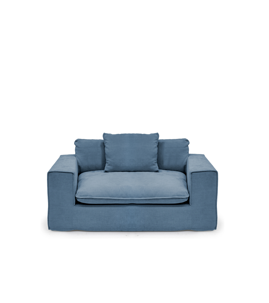 KELLY Soffa 1,5-sits Tyg Beverly Blue