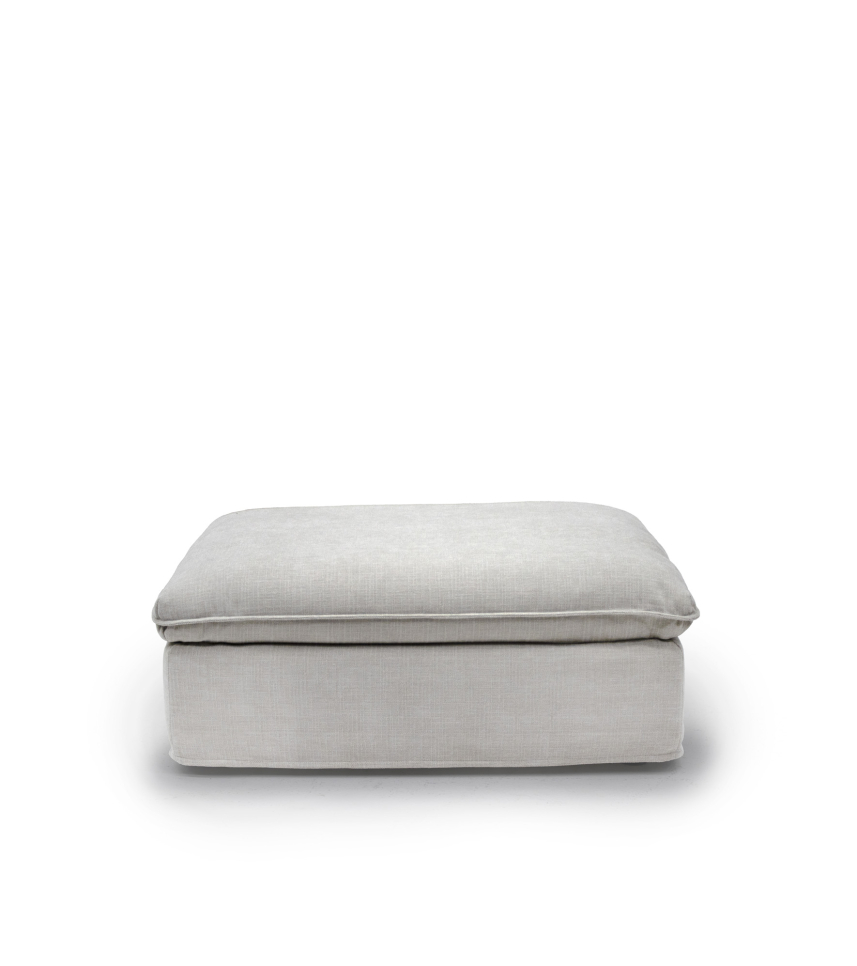 KELLY Fotpall Tyg Beverly Beige