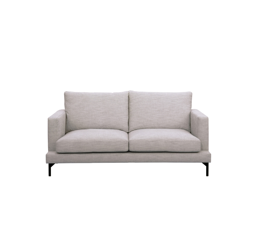VILMA Soffa 2-sits Tyg Velly Ecru. Metall svart.