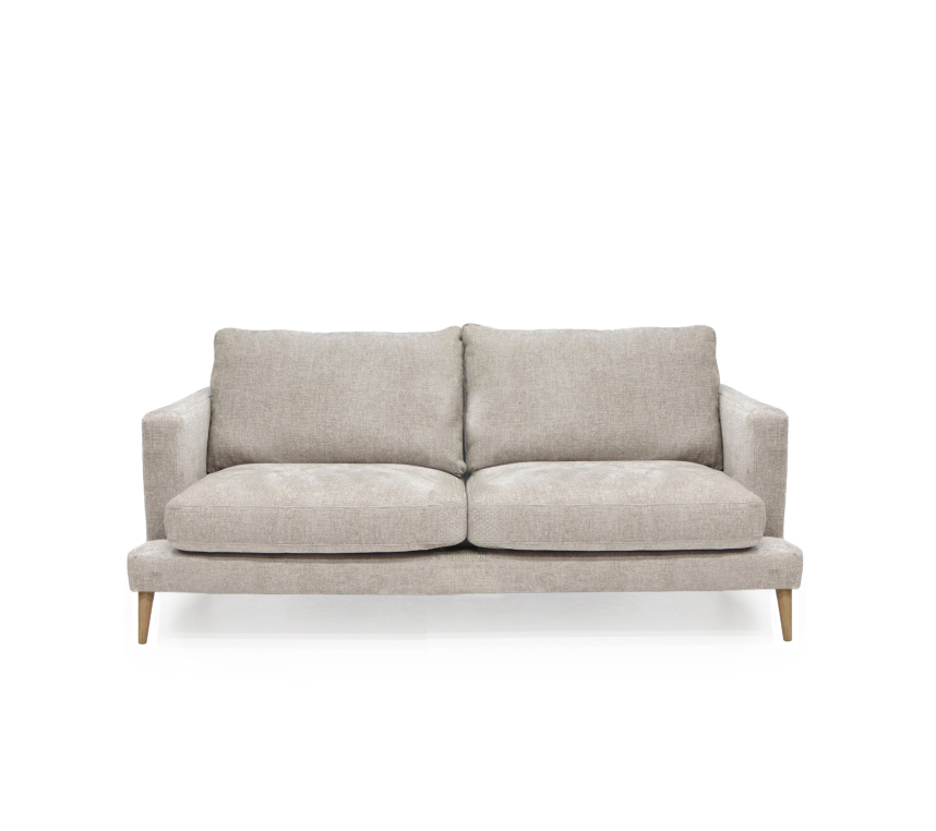 VILMA Soffa 2,5-sits Tyg Garnet Aluminium. Ek vitoljad.