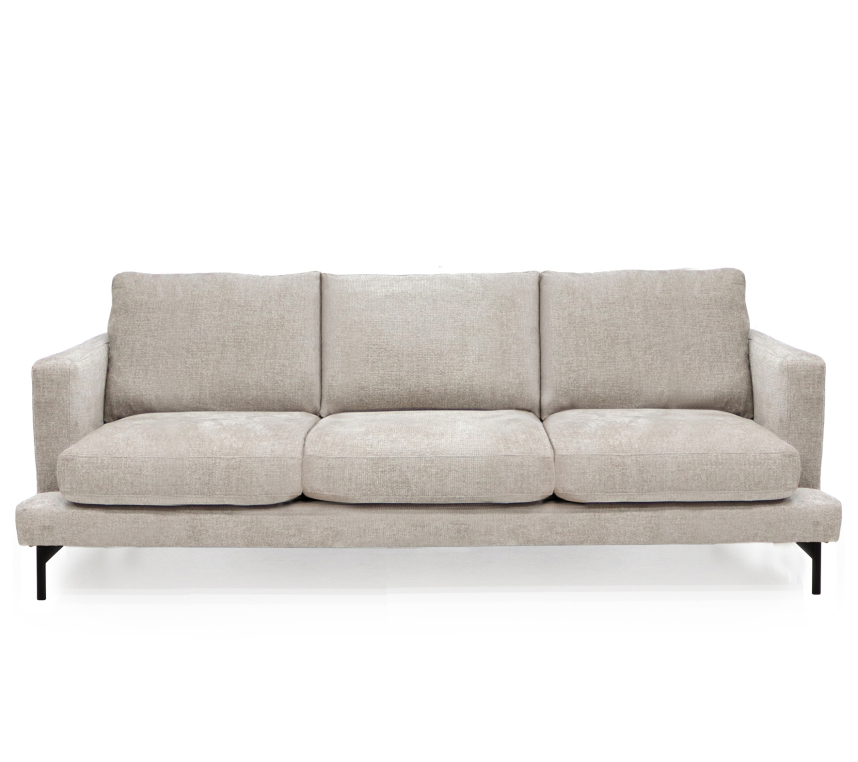 VILMA Soffa 3-sits Tyg Garnet Aluminium. Metall svart.