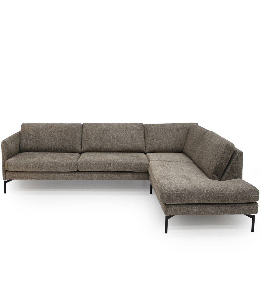 LUNA Soffa med öppet avslut Tyg Kate Brun