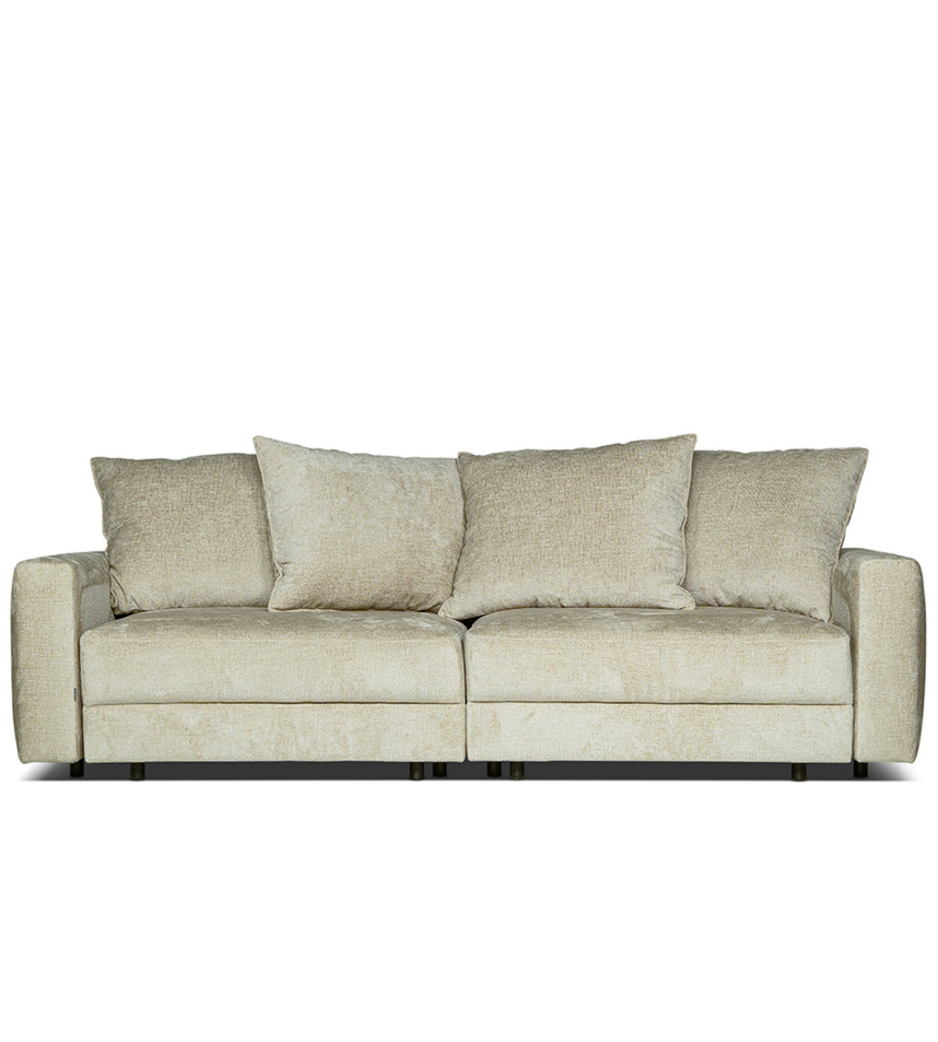 SAMIRA Bäddsoffa 3-sits Tyg Jazz Beige