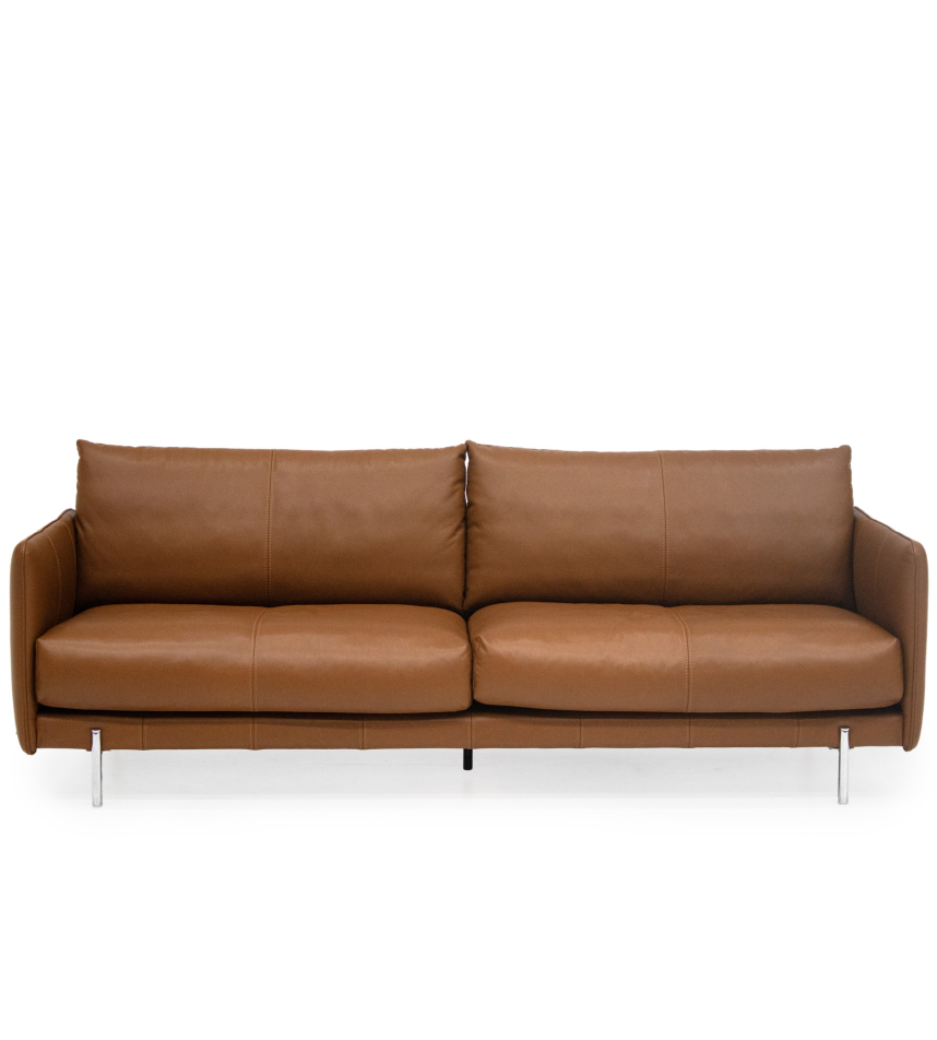 MORVANE Soffa 3-sits Läder Sauvage Cognac