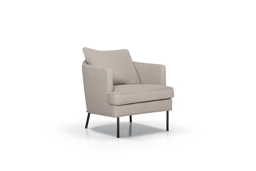 JULIA Fåtölj Dun. Tyg Caleido Light Beige. Avtagbar klädsel.