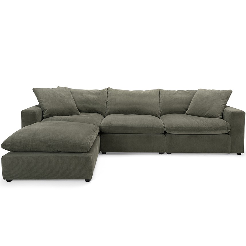 SKY Soffa 3-sits Tyg Wave Green, inkl. pall