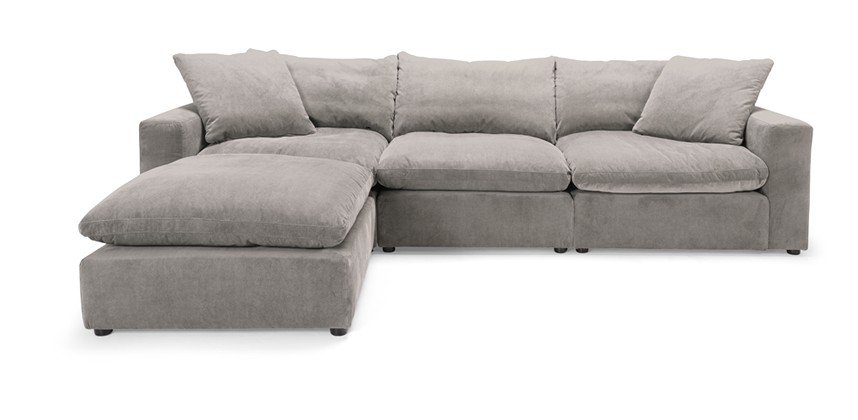 SKY Soffa 3-sits Tyg Wave Sand, inkl. pall