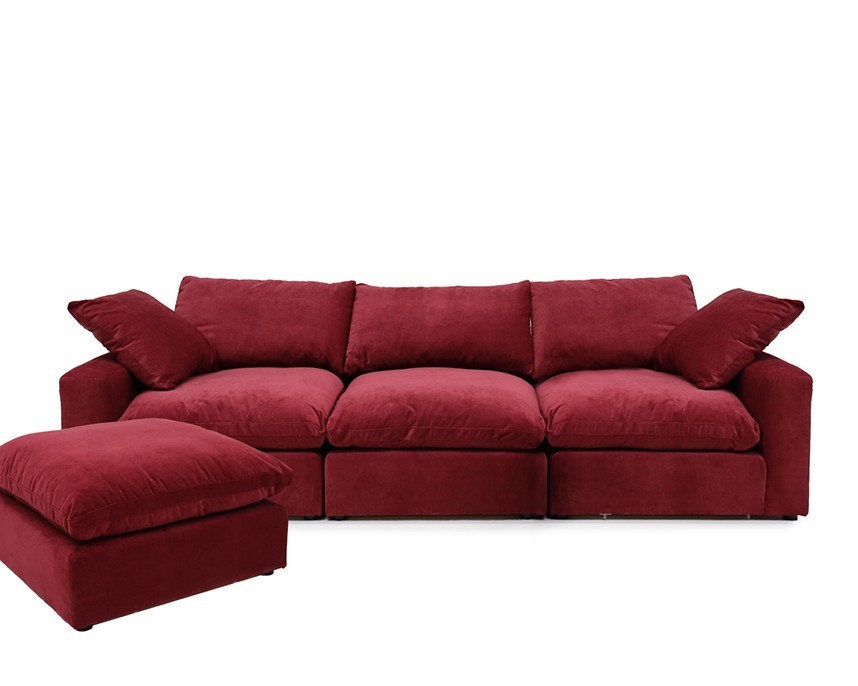 SKY Soffa 3-sits Tyg Danny Bordeaux