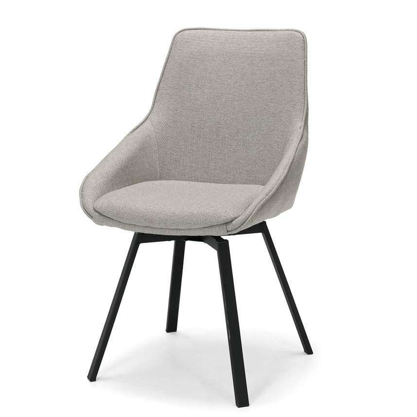 ALISON Stol Tyg Asgard Beige. Metall svart. Snurrfunktion