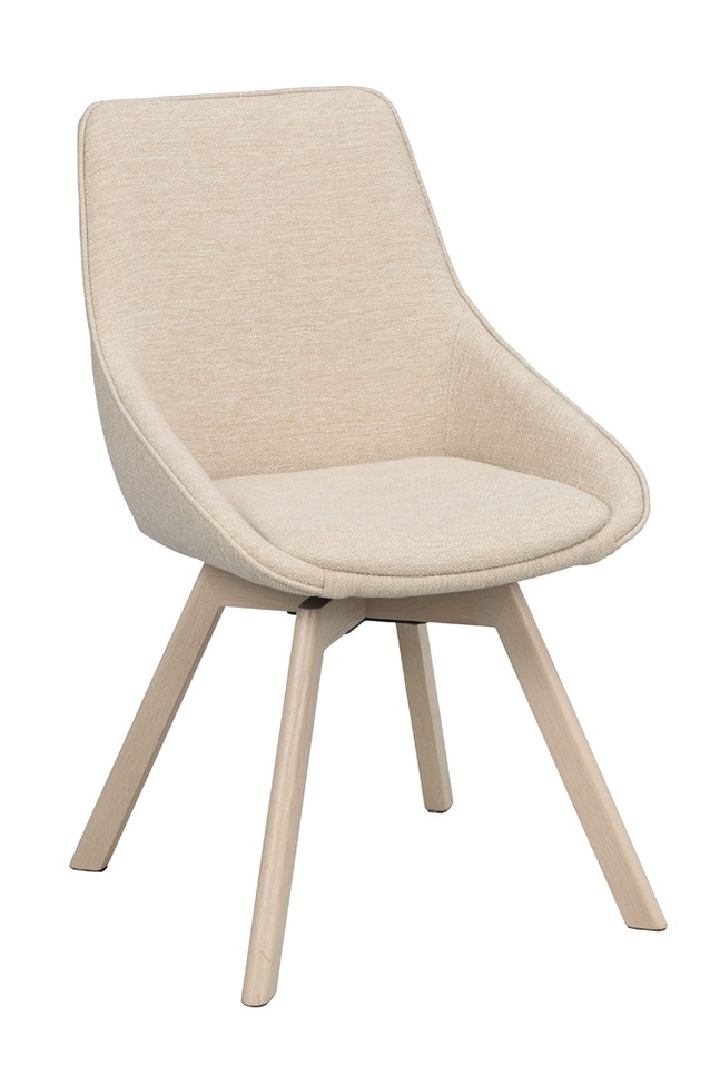 ALISON Stol Tyg Asgard Ljusbeige. Ek Vitpigmenterad.