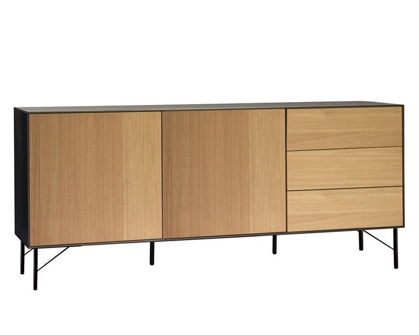 EDGE Sideboard Svartlackad, Ekfanér Vitpigmenterad
