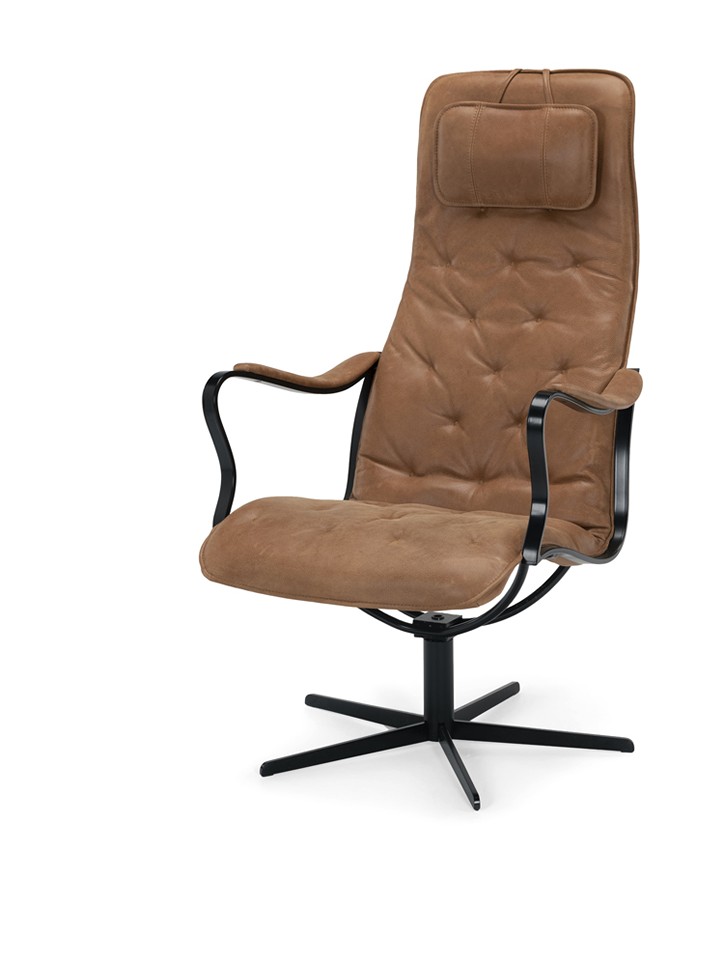 CHIC Fåtölj Utan gungfunktion. Läder Vintage Cognac