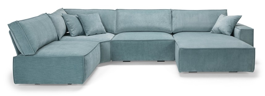 MAKSI Soffa med öppet avslut Tyg Diego Lightblue