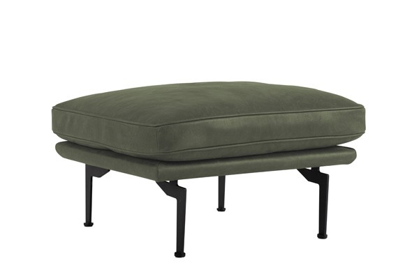 IDUN Fotpall Läder Vintage Olive