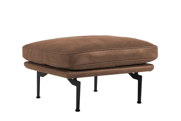 IDUN Fotpall Läder Vintage Cognac