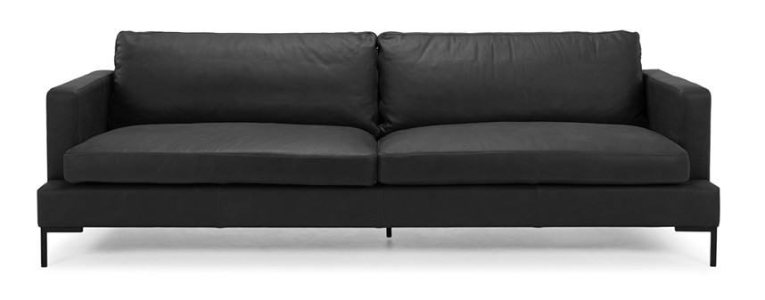 VERONA LUX Soffa 4-sits Läder Nanuke Black, W4, Dun