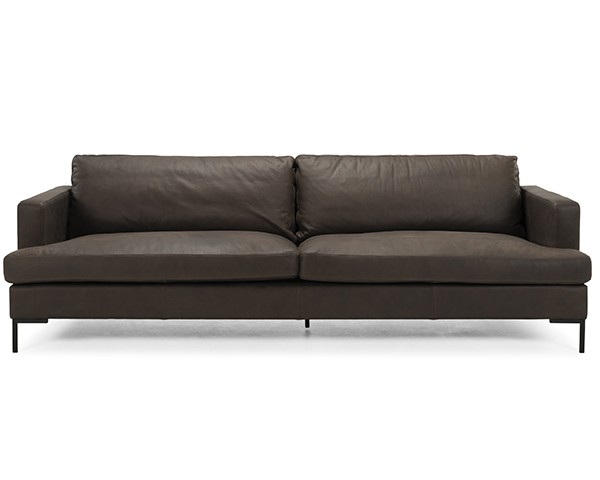 VERONA LUX Soffa 4-sits Läder Nanuke Dark Brown, W3, Dun